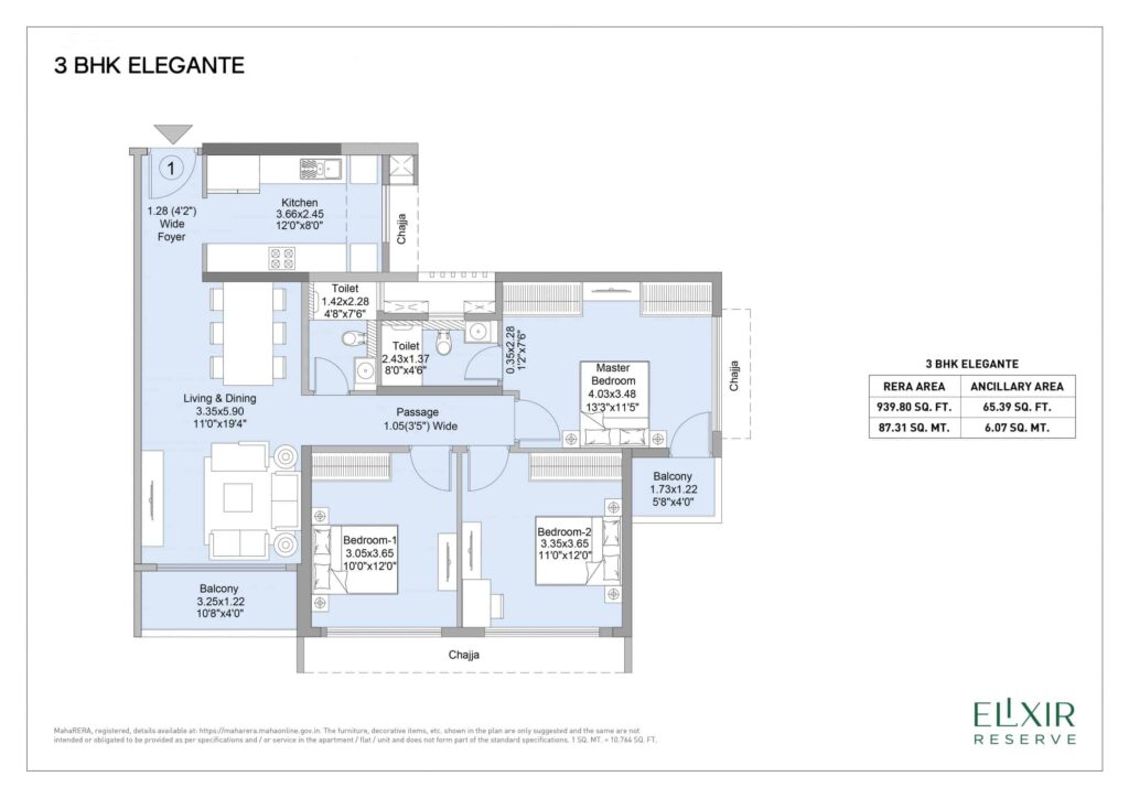 3 BHK Elegante scaled 1
